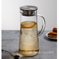 Hitzebeständiger 1500 ml Glaswasserkrug mit Deckel